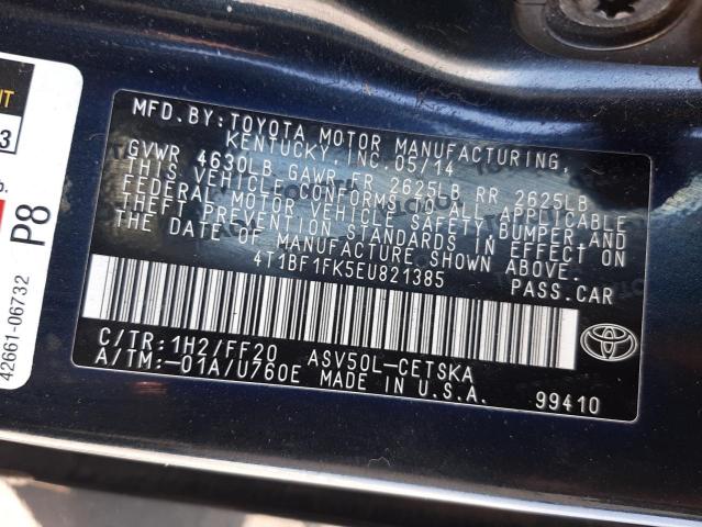 Photo 10 from auction – 2014 TOYOTA CAMRY L with VIN 4T1BF1FK5EU821385
