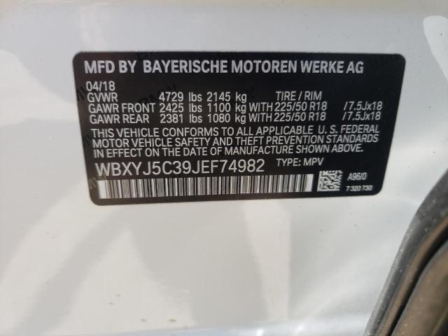 Photo 10 from auction – 2018 BMW X2 XDRIVE2 with VIN WBXYJ5C39JEF74982