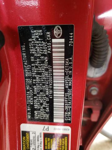 Photo 10 from auction – 2013 TOYOTA CAMRY L with VIN 4T1BF1FK2DU701977