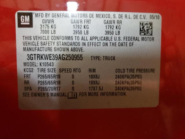 Photo 10 from auction – 2010 GMC SIERRA K15 with VIN 3GTRKWE39AG250955