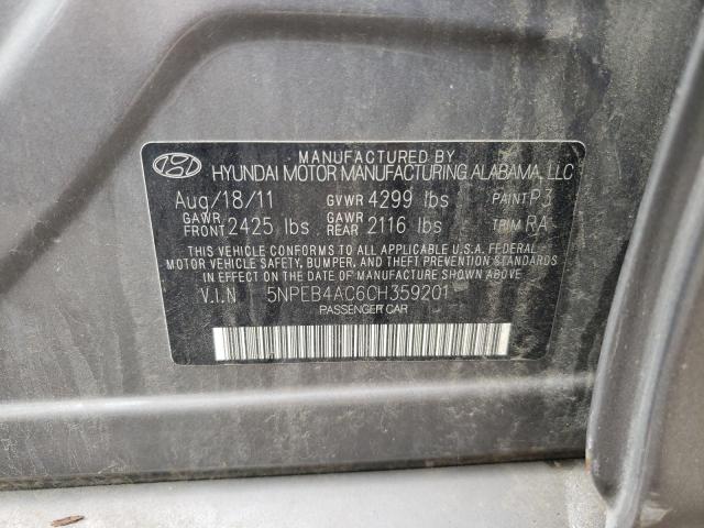 Photo 10 from auction – 2012 HYUNDAI SONATA GLS with VIN 5NPEB4AC6CH359201