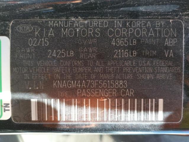 Photo 10 from auction – 2015 KIA OPTIMA LX with VIN KNAGM4A73F5615883