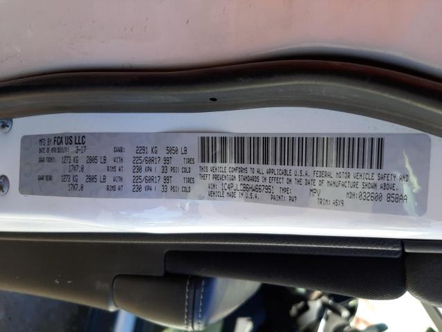 Photo 10 from auction – 2017 JEEP CHEROKEE L with VIN 1C4PJLCB6HW667951