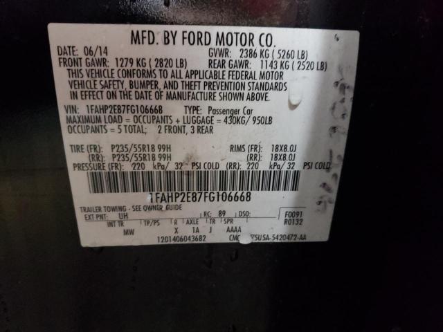 Photo 10 from auction – 2015 FORD TAURUS SEL with VIN 1FAHP2E87FG106668