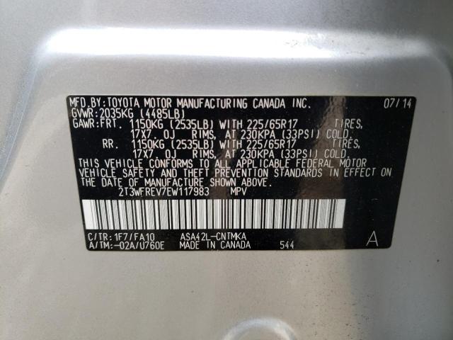 Photo 10 from auction – 2014 TOYOTA RAV4 XLE with VIN 2T3WFREV7EW117983