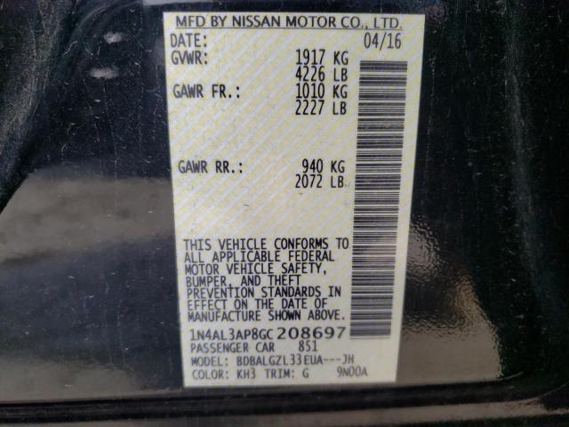 Photo 10 from auction – 2016 NISSAN ALTIMA 2.5 with VIN 1N4AL3AP8GC208697