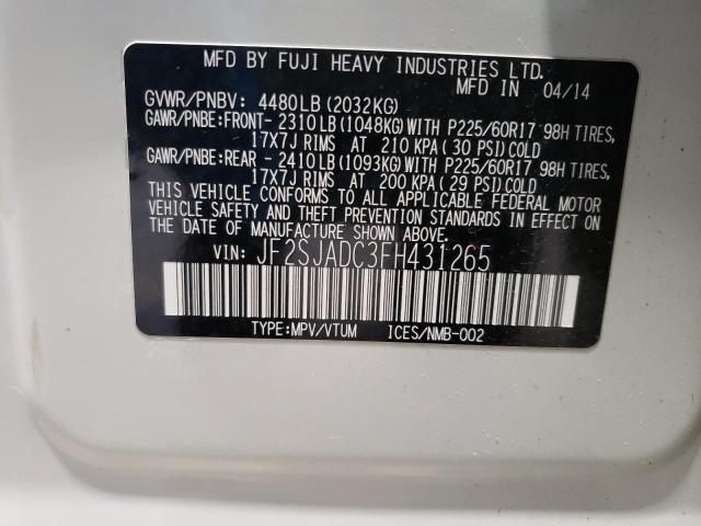 Photo 10 from auction – 2015 SUBARU FORESTER 2 with VIN JF2SJADC3FH431265