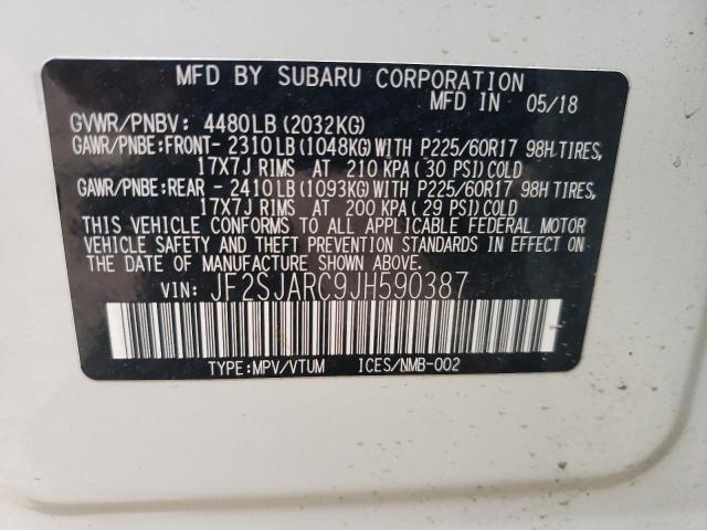 Photo 10 from auction – 2018 SUBARU FORESTER 2 with VIN JF2SJARC9JH590387