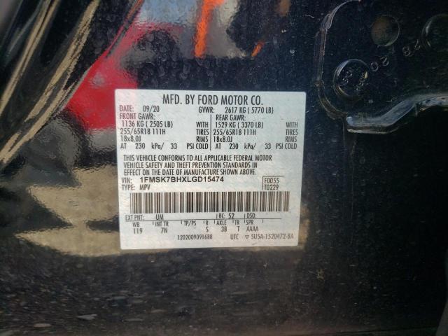 Photo 10 from auction – 2020 FORD EXPLORER with VIN 1FMSK7BHXLGD15474