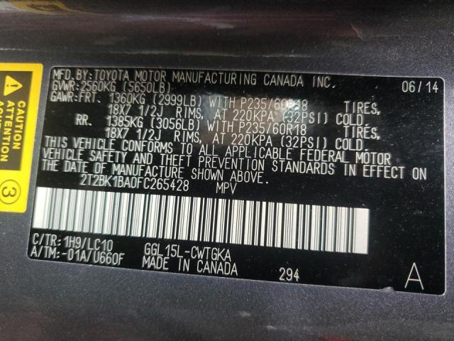 Photo 10 from auction – 2015 LEXUS RX 350 BAS with VIN 2T2BK1BA0FC265428