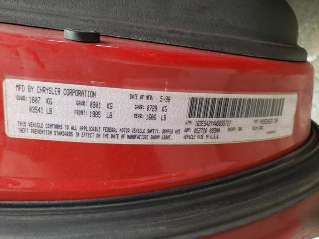 Photo 10 from auction – 1998 DODGE NEON HIGHL with VIN 1B3ES42Y4WD655727