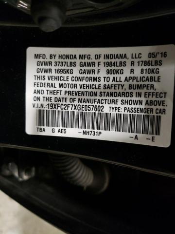 Photo 10 from auction – 2016 HONDA CIVIC EX with VIN 19XFC2F7XGE057602