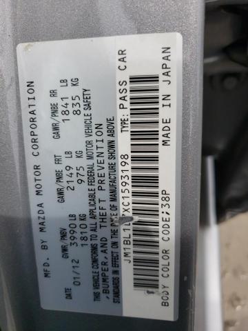 Photo 10 from auction – 2012 MAZDA 3 I with VIN JM1BL1L7XC1593198