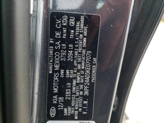 Photo 10 from auction – 2019 KIA FORTE FE with VIN 3KPF24AD5KE077079