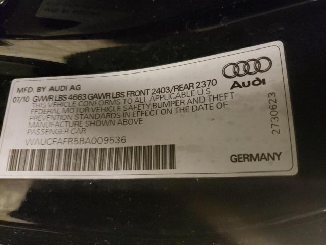 Photo 10 from auction – 2011 AUDI A5 PREMIUM with VIN WAUCFAFR5BA009536
