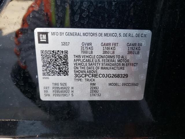 Photo 10 from auction – 2018 CHEVROLET SILVERADO with VIN 3GCPCREC0JG268329
