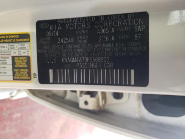Photo 10 from auction – 2015 KIA OPTIMA LX with VIN KNAGM4A73F5568807