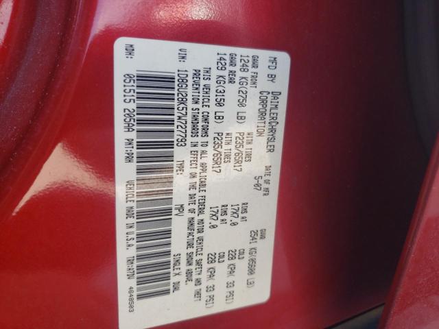 DODGE NITRO SXT 2007 with VIN 1D8GU28K57W727793 - Photo from auction