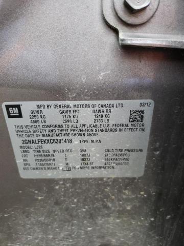 Photo 10 from auction – 2012 CHEVROLET EQUINOX LT with VIN 2GNALFEKXC6301418