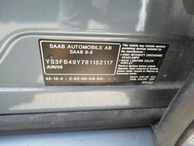 Photo 10 from auction – 2008 SAAB 9-3 2.0T with VIN YS3FB49Y781152117