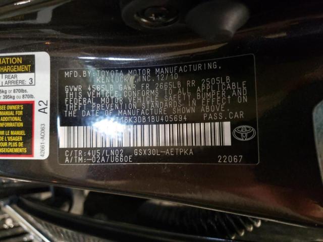 Photo 10 from auction – 2011 TOYOTA AVALON BAS with VIN 4T1BK3DB1BU405694