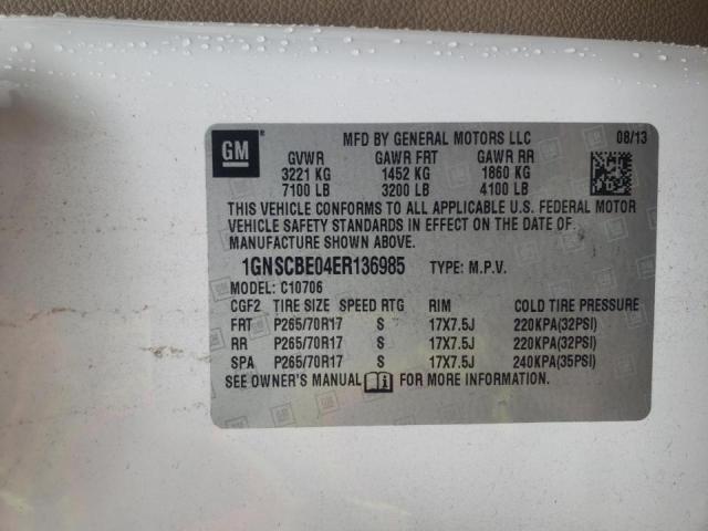 Photo 10 from auction – 2014 CHEVROLET TAHOE C150 with VIN 1GNSCBE04ER136985