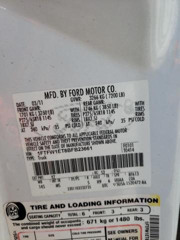Photo 10 from auction – 2011 FORD F150 SUPER with VIN 1FTFW1ET8BFB23661