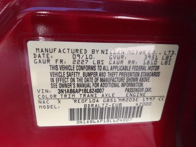 Photo 10 from auction – 2011 NISSAN SENTRA 2.0 with VIN 3N1AB6AP1BL624007