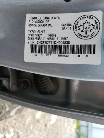 Photo 10 from auction – 2013 HONDA CIVIC LX with VIN 2HGFB2F41DH009836