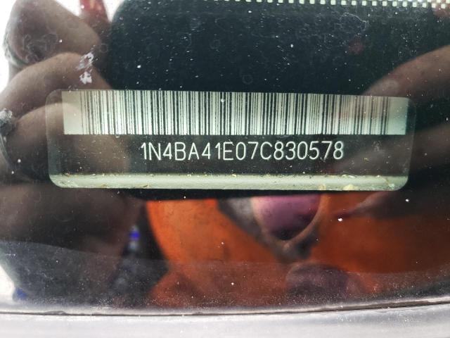 Photo 10 from auction – 2007 NISSAN MAXIMA SE with VIN 1N4BA41E07C830578