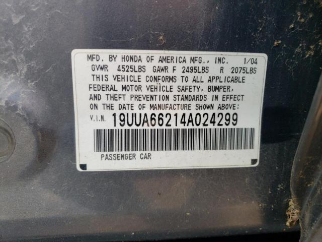 Photo 10 from auction – 2004 ACURA TL with VIN 19UUA66214A024299