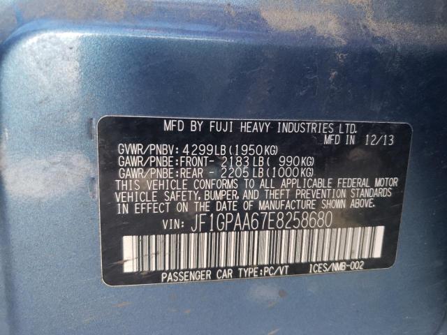 Photo 10 from auction – 2014 SUBARU IMPREZA with VIN JF1GPAA67E8258680