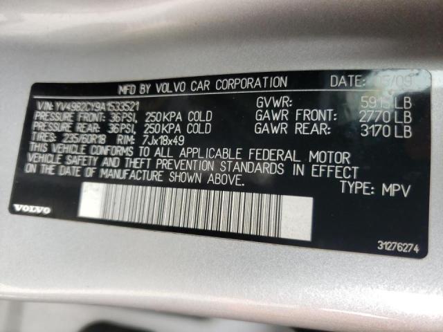 Photo 10 from auction – 2010 VOLVO XC90 3.2 with VIN YV4982CY9A1533521
