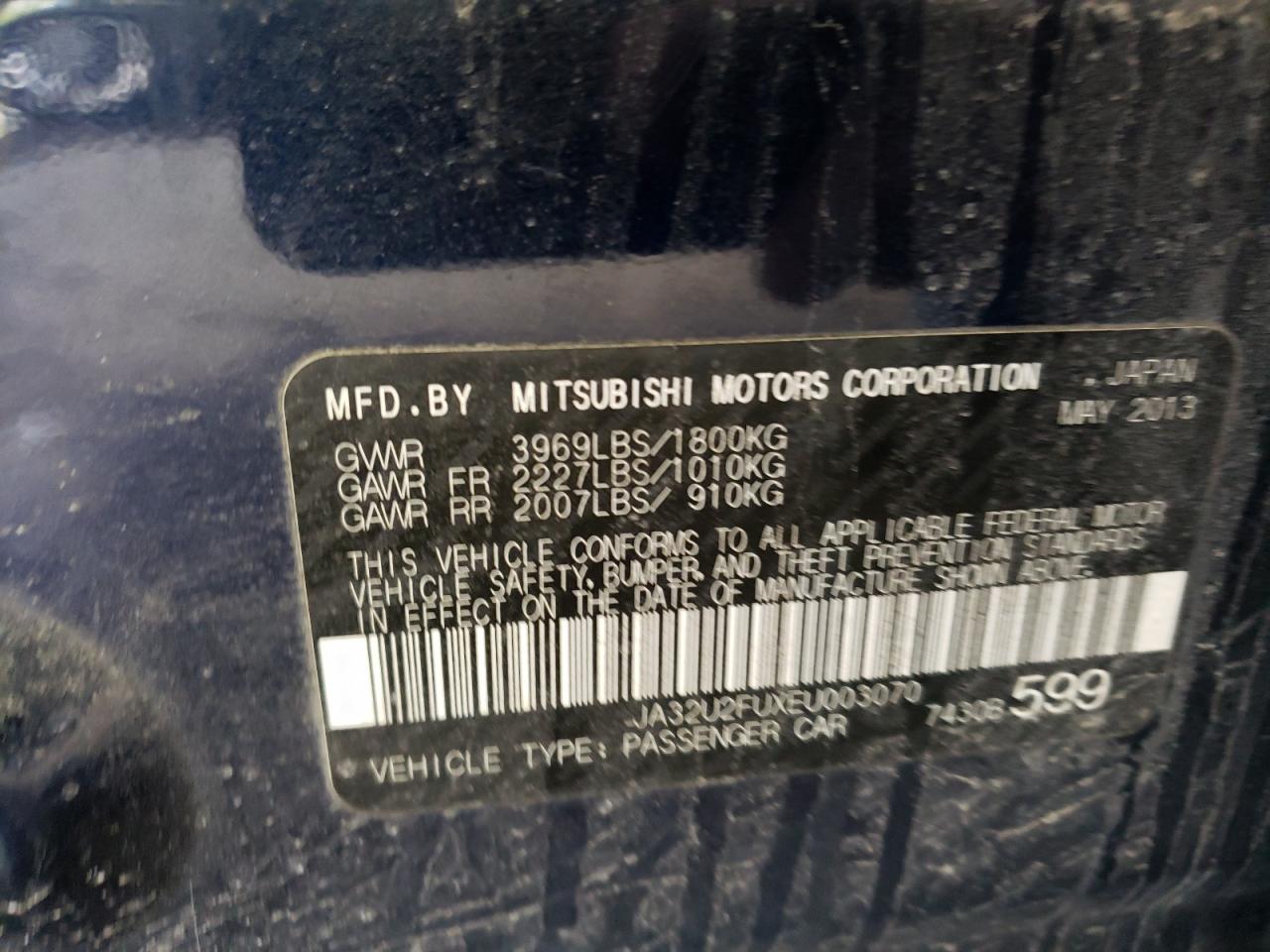 Photo 10 from auction – 2014 MITSUBISHI LANCER ES/ with VIN JA32U2FUXEU003070