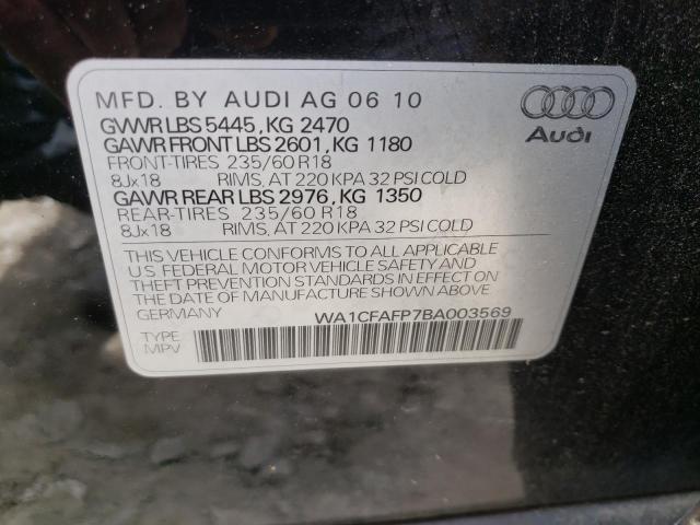 Photo 10 from auction – 2011 AUDI Q5 PREMIUM with VIN WA1CFAFP7BA003569