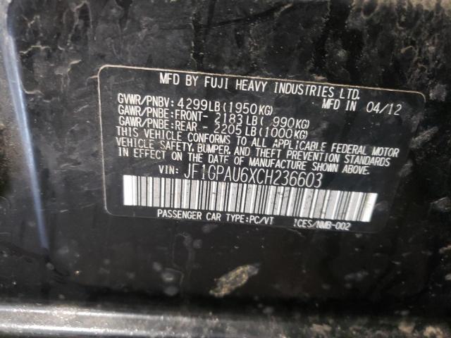 SUBARU IMPREZA SP 2012 with VIN JF1GPAU6XCH236603 - Photo from auction