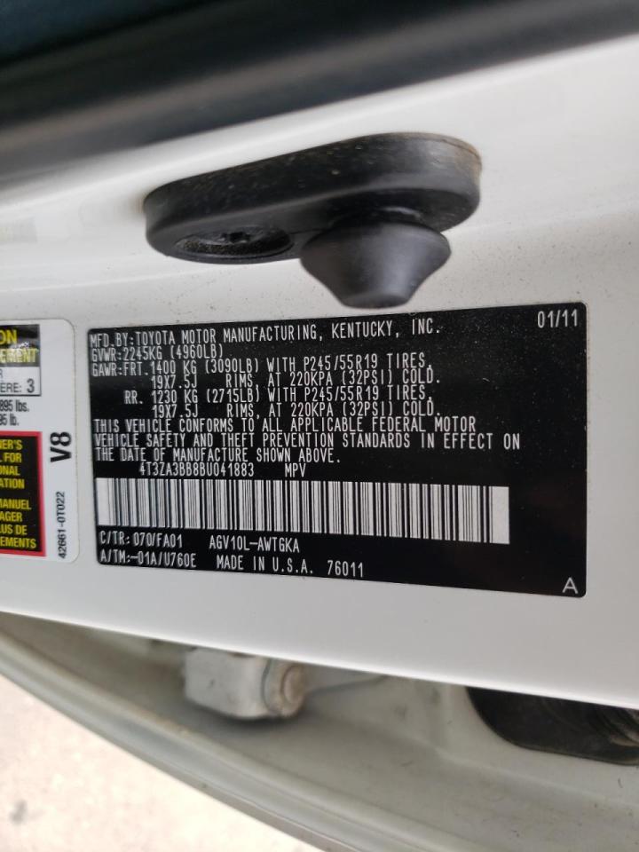 Photo 10 from auction – 2011 TOYOTA VENZA with VIN 4T3ZA3BB8BU041883