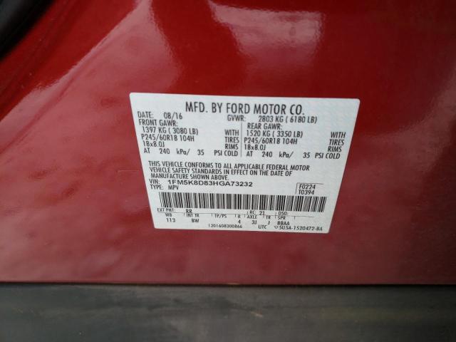 Photo 10 from auction – 2017 FORD EXPLORER X with VIN 1FM5K8D83HGA73232
