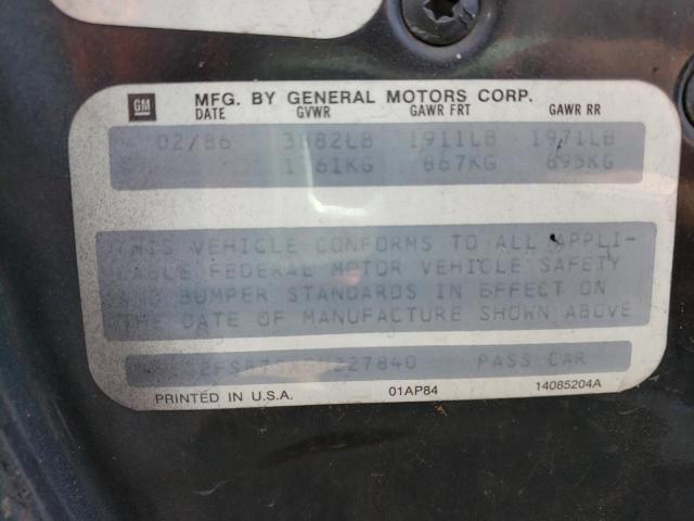 Photo 10 from auction – 1986 PONTIAC FIREBIRD with VIN 1G2FS87SXGN227840