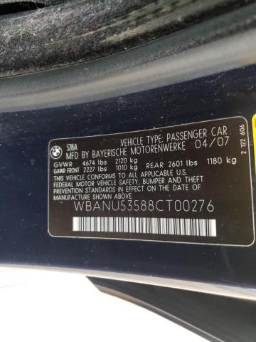 Photo 10 from auction – 2008 BMW 528 I with VIN WBANU53588CT00276