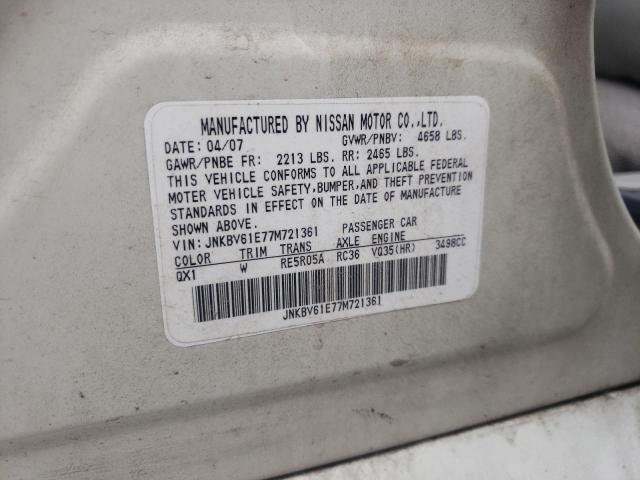 Photo 10 from auction – 2007 INFINITI G35 with VIN JNKBV61E77M721361