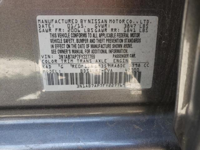 Photo 10 from auction – 2015 NISSAN SENTRA S with VIN 3N1AB7AP7FY227769