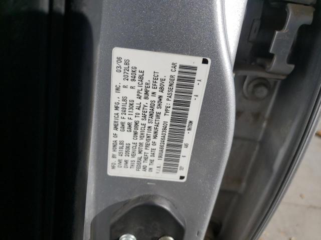 Photo 10 from auction – 2006 ACURA 3.2TL with VIN 19UUA66246A039401
