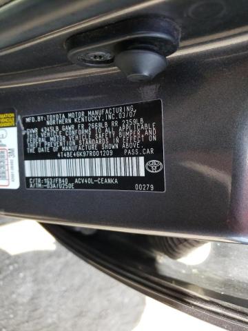 Photo 10 from auction – 2007 TOYOTA CAMRY CE with VIN 4T4BE46K97R001209