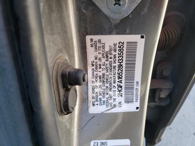 Photo 10 from auction – 2008 HONDA CIVIC LX with VIN 2HGFA16528H335852