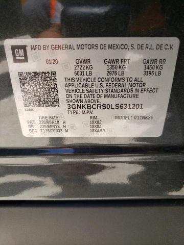Photo 10 from auction – 2020 CHEVROLET BLAZER 2LT with VIN 3GNKBCRS0LS631201