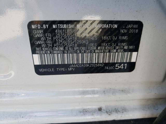 Photo 10 from auction – 2019 MITSUBISHI OUTLANDER with VIN JA4AD2A39KZ025842