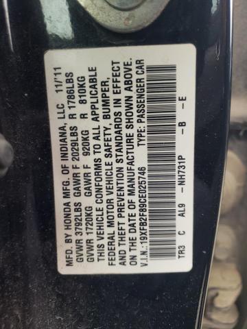 Photo 10 from auction – 2012 HONDA CIVIC EX with VIN 19XFB2F89CE025746