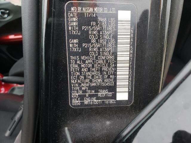 Photo 10 from auction – 2015 NISSAN JUKE S with VIN JN8AF5MR7FT504503
