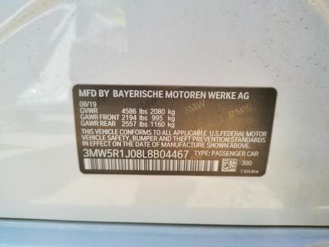 Photo 10 from auction – 2020 BMW 330I with VIN 3MW5R1J08L8B04467